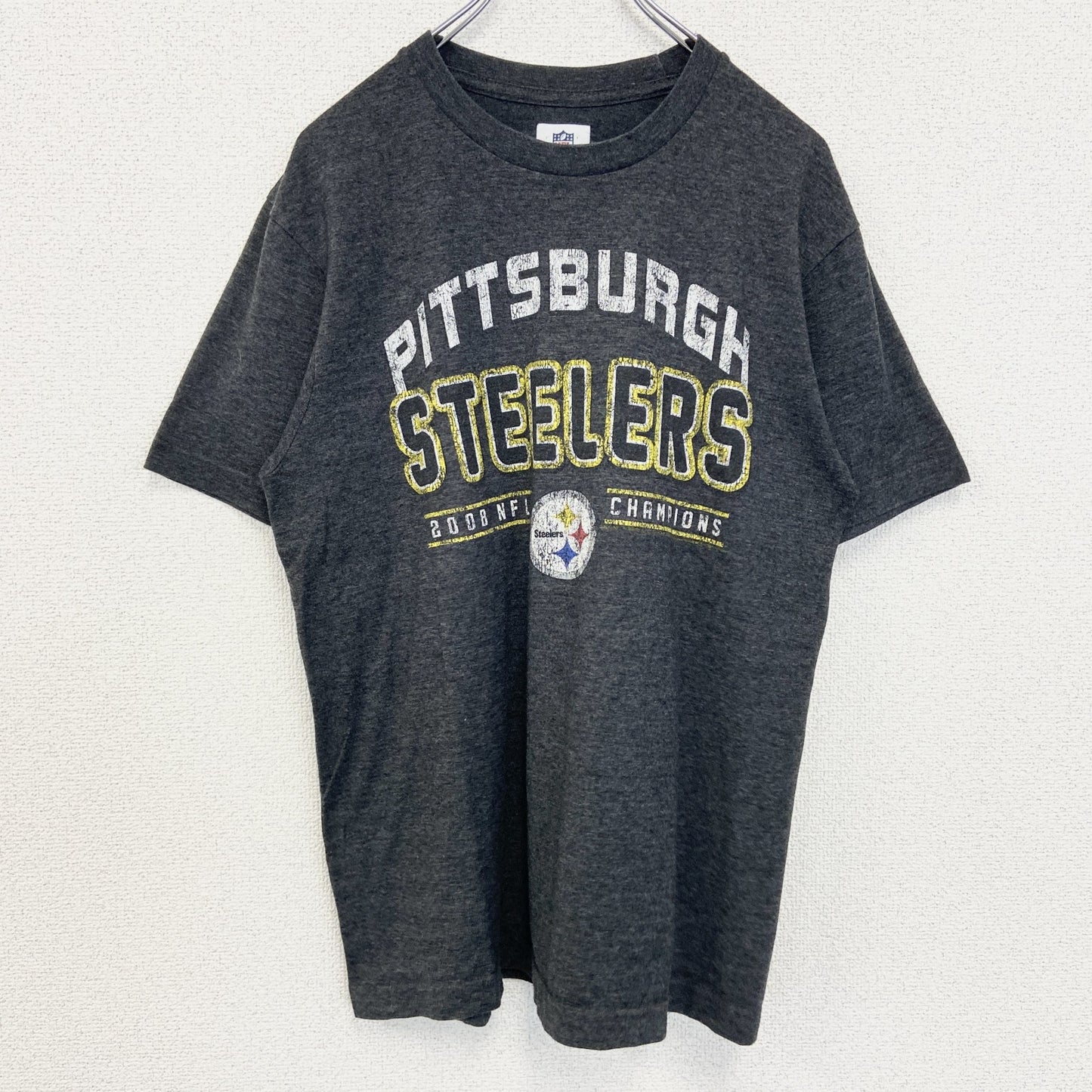 古着 used　NFL　半袖オフィシャルプリントTシャツ　ピッツバーグスティーラーズ　STEELERS　アメフト　グレー　Sサイズ
