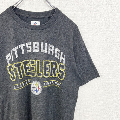古着 used　NFL　半袖オフィシャルプリントTシャツ　ピッツバーグスティーラーズ　STEELERS　アメフト　グレー　Sサイズ