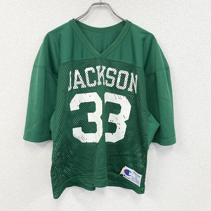 90s　Champion　チャンピオン　半袖プリントTシャツ　ゲームシャツ　JACKSON　緑　グリーン　Lサイズ