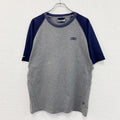 UMBRO　アンブロ　半袖ラグランTシャツ　グレー　紺　ネイビー　Lサイズ