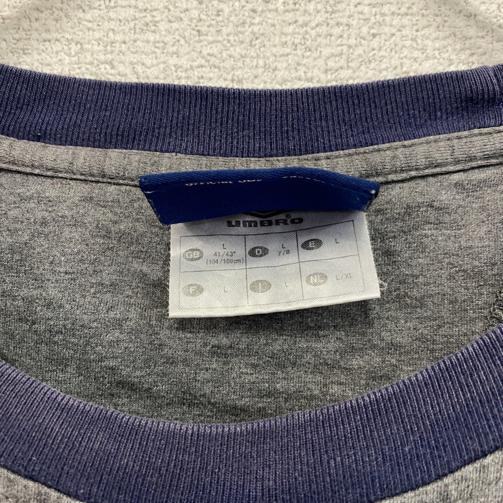 UMBRO　アンブロ　半袖ラグランTシャツ　グレー　紺　ネイビー　Lサイズ