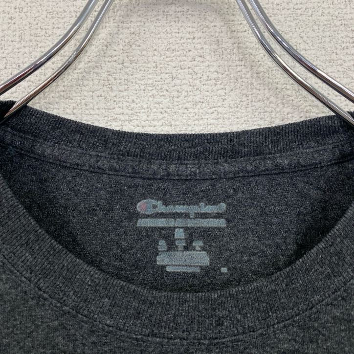 Champion　チャンピオン　半袖プリントTシャツ　アーチプリント　3連プリント　現行　ダークグレー　Mサイズ