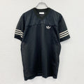 adidas　アディダス　半袖Tシャツ　ゲームシャツ　トレフォイルロゴ　デカロゴ　黒　ブラック　Lサイズ