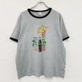 GU　ジーユー　Coca-Cola　コカ・コーラ　半袖プリントTシャツ　リンガーT　グレー　2XLサイズ