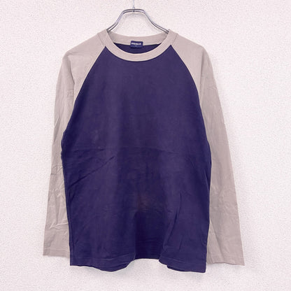 90s～　OLD UNIQLO　オールドユニクロ　長袖Tシャツ/ロンT　ラグランスリーブ　紺　ネイビー　Lサイズ