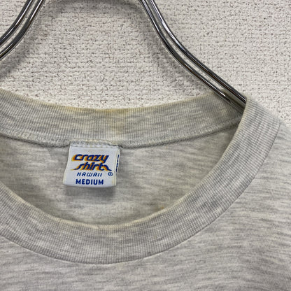 90s　crazy shirts　半袖プリントTシャツ　クリバンキャット　星条旗　灰色　グレー　Mサイズ
