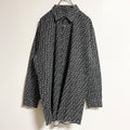 古着 used　J.Ferrar　ジェイフェラー　長袖総柄シャツ　アニマル柄　動物　虎　黒　ブラック　秋冬服　個性的
