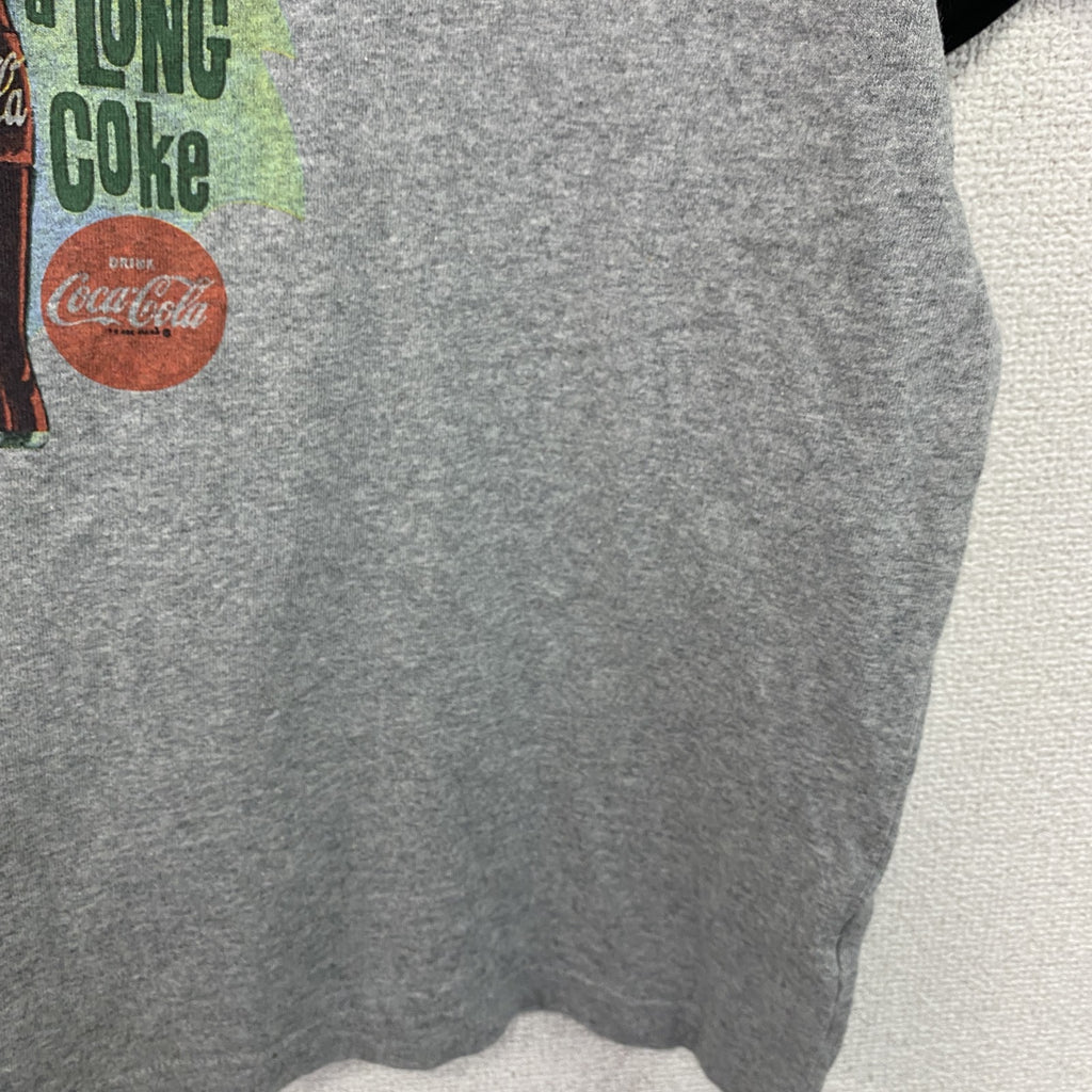 GU　ジーユー　Coca-Cola　コカ・コーラ　半袖プリントTシャツ　リンガーT　グレー　2XLサイズ