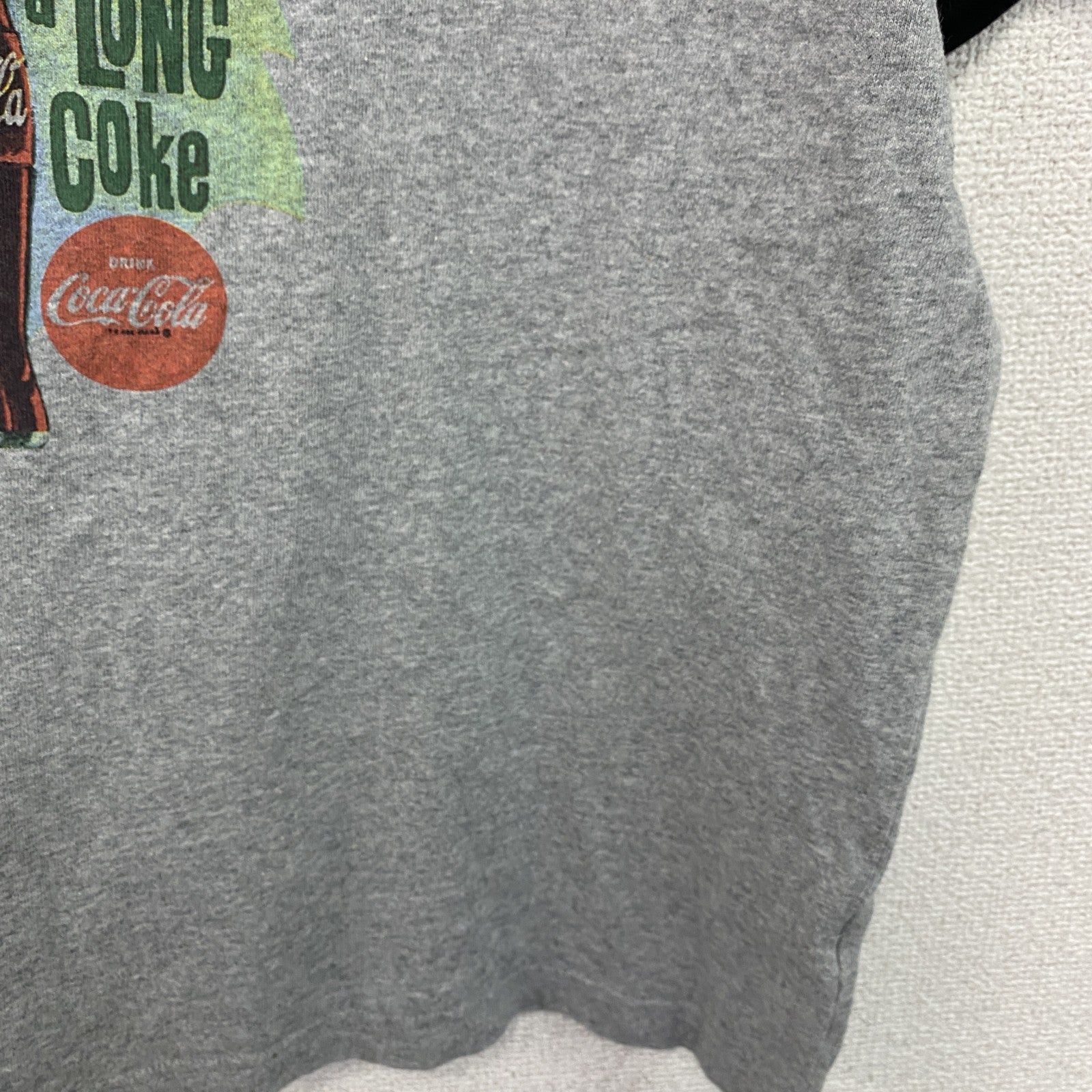 GU　ジーユー　Coca-Cola　コカ・コーラ　半袖プリントTシャツ　リンガーT　グレー　2XLサイズ