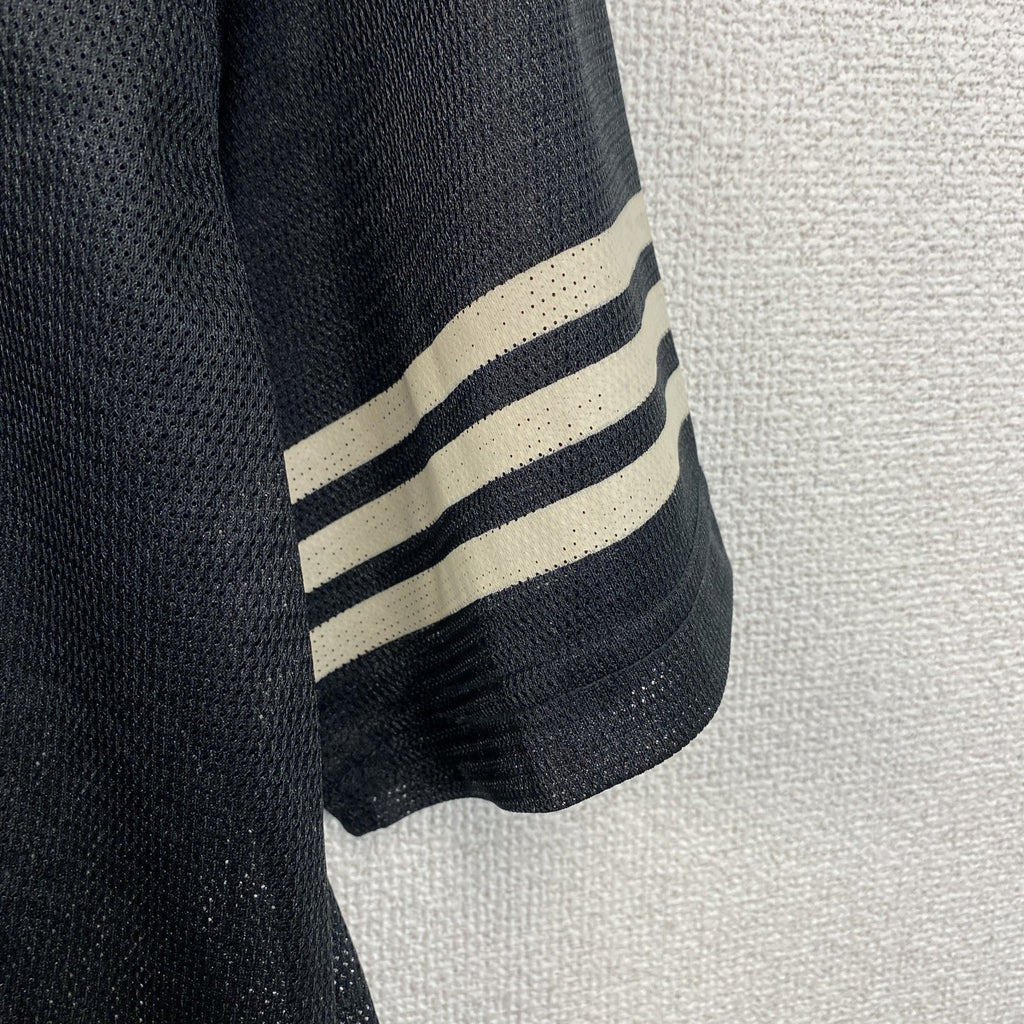 adidas　アディダス　半袖Tシャツ　ゲームシャツ　トレフォイルロゴ　デカロゴ　黒　ブラック　Lサイズ
