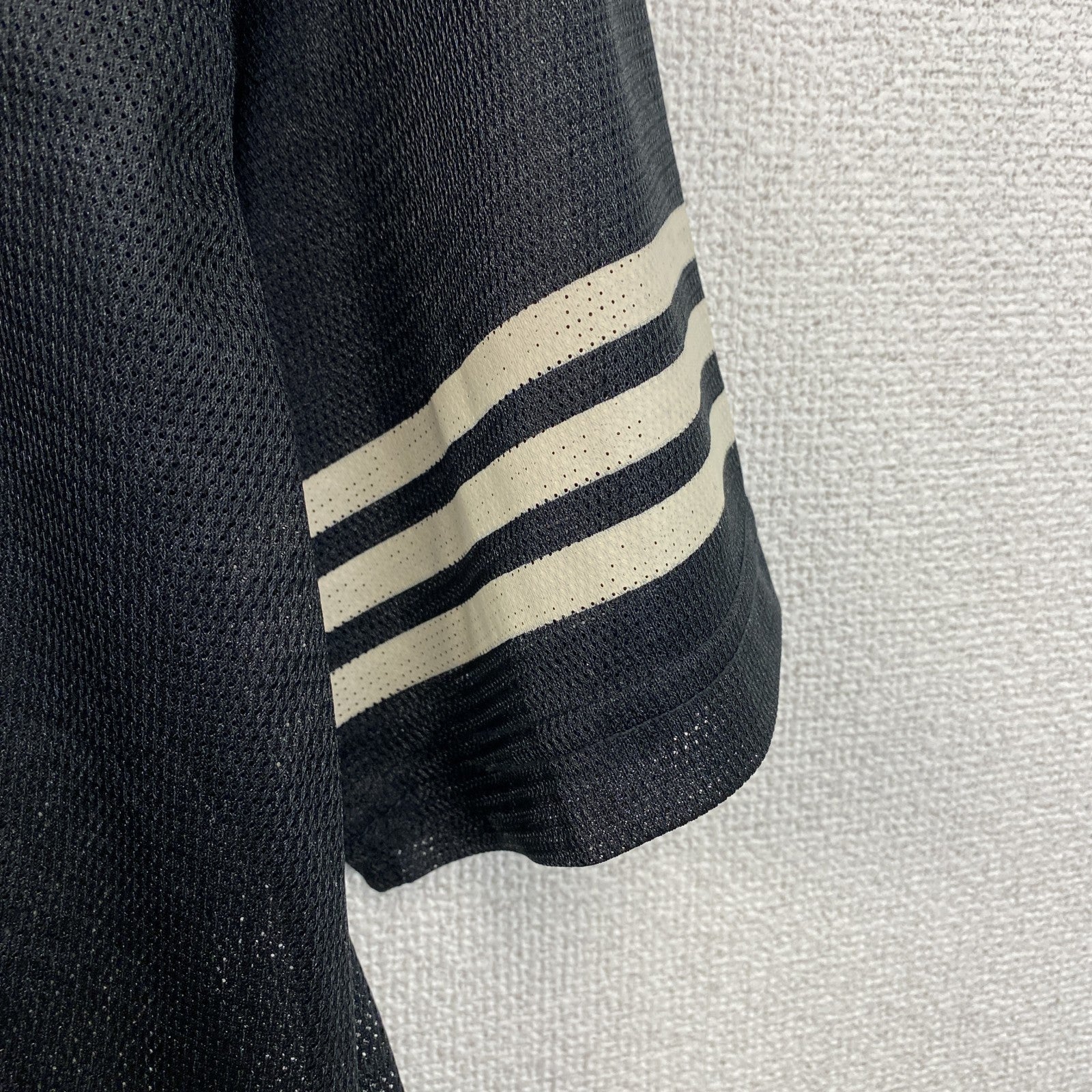 adidas　アディダス　半袖Tシャツ　ゲームシャツ　トレフォイルロゴ　デカロゴ　黒　ブラック　Lサイズ