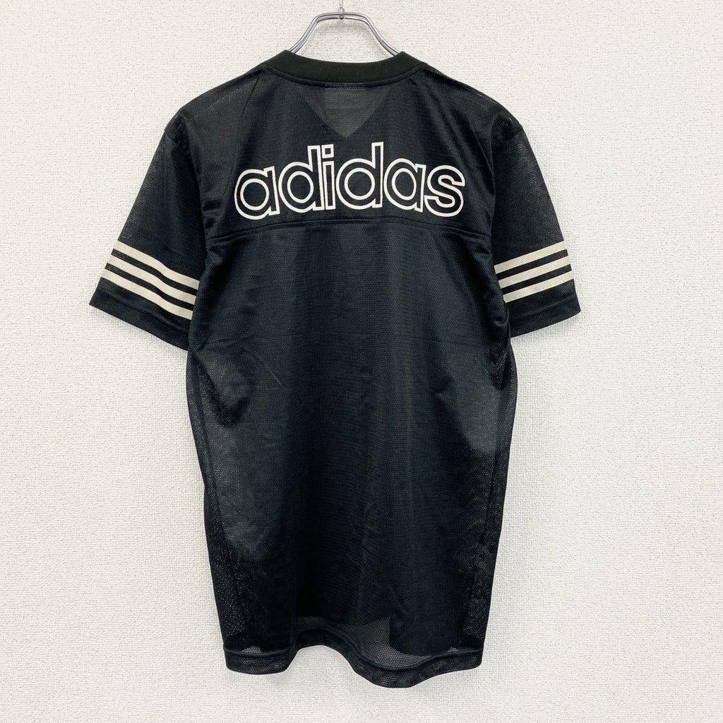 adidas　アディダス　半袖Tシャツ　ゲームシャツ　トレフォイルロゴ　デカロゴ　黒　ブラック　Lサイズ