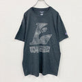 Champion　チャンピオン　半袖プリントTシャツ　カレッジプリント　刺繍ロゴ　現行　ダークグレー　XLサイズ