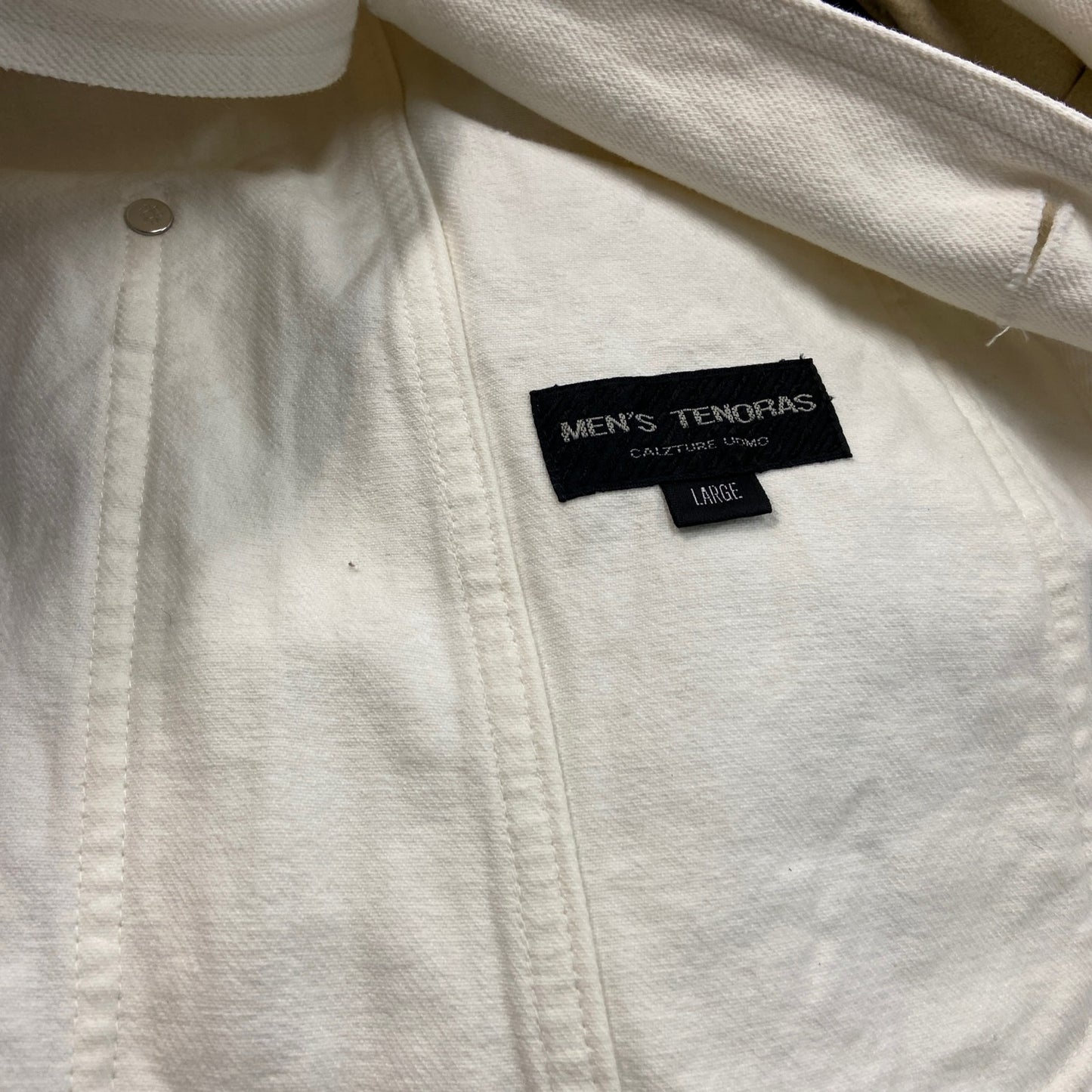MEN'S TENORAS　長袖シャツジャケット　白　ホワイト　Lサイズ