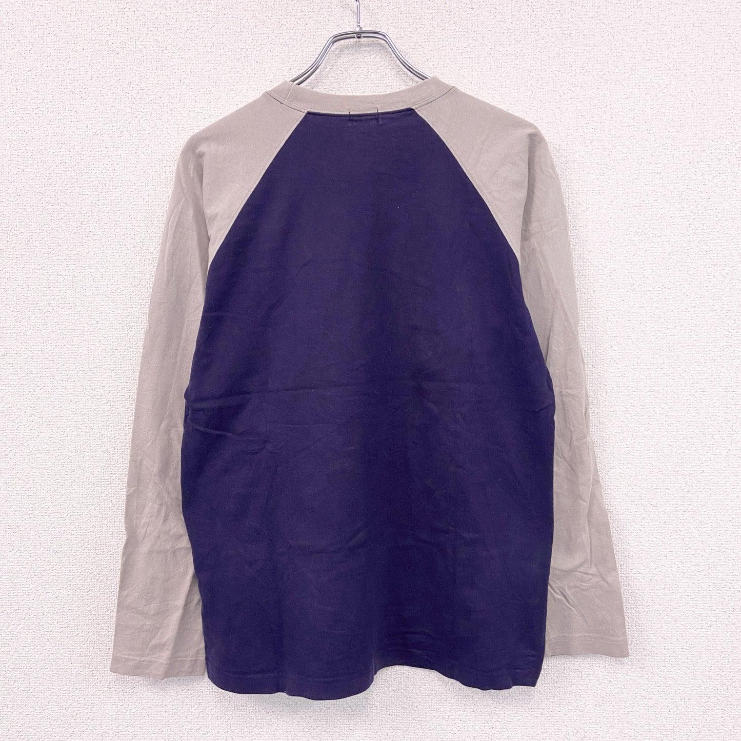 90s～　OLD UNIQLO　オールドユニクロ　長袖Tシャツ/ロンT　ラグランスリーブ　紺　ネイビー　Lサイズ