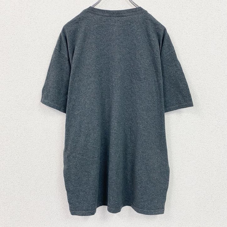 Champion　チャンピオン　半袖プリントTシャツ　カレッジプリント　刺繍ロゴ　現行　ダークグレー　XLサイズ