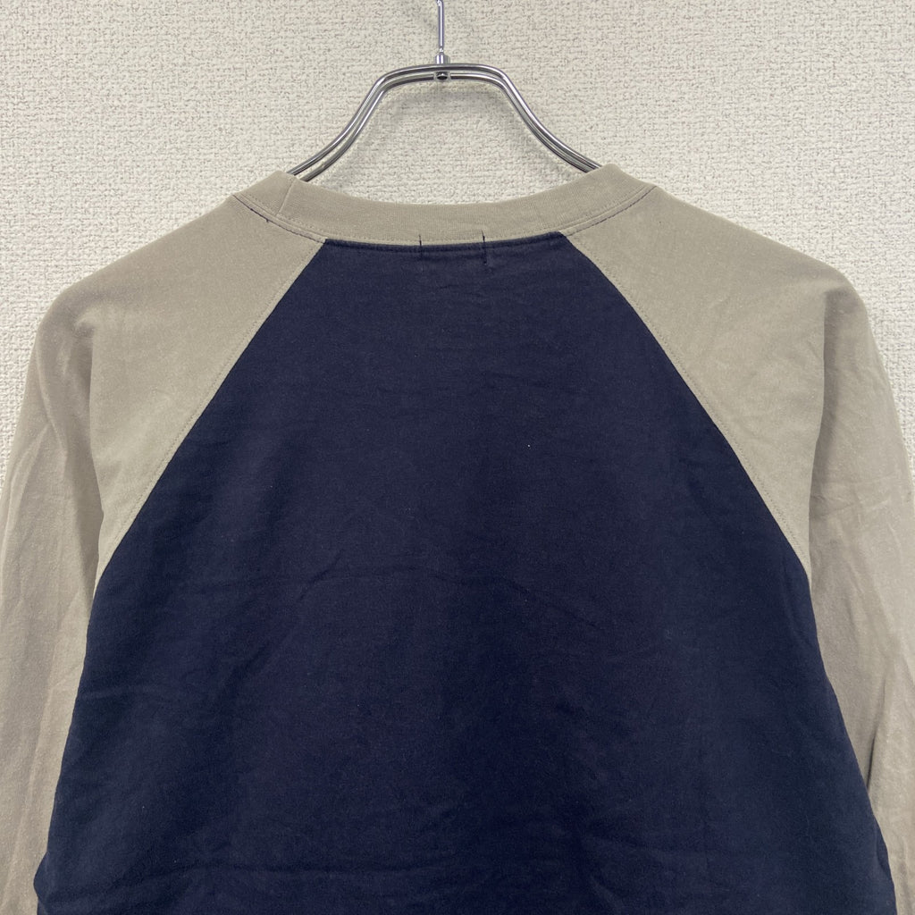 90s～　OLD UNIQLO　オールドユニクロ　長袖Tシャツ/ロンT　ラグランスリーブ　紺　ネイビー　Lサイズ