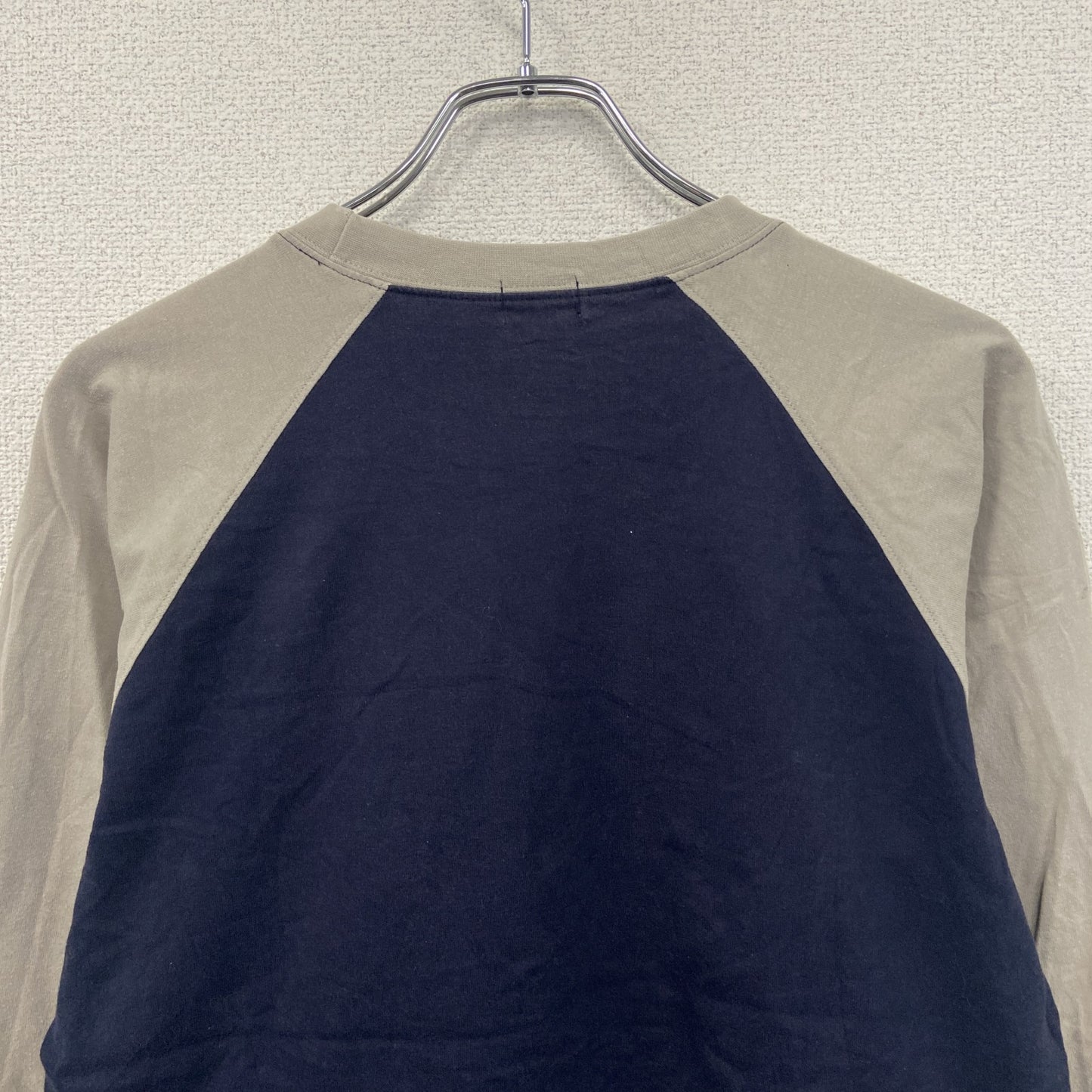 90s～　OLD UNIQLO　オールドユニクロ　長袖Tシャツ/ロンT　ラグランスリーブ　紺　ネイビー　Lサイズ