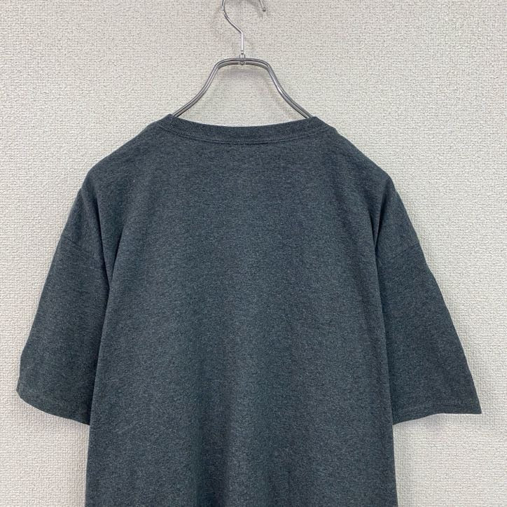Champion　チャンピオン　半袖プリントTシャツ　カレッジプリント　刺繍ロゴ　現行　ダークグレー　XLサイズ