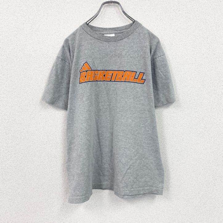 adidas　アディダス　半袖プリントTシャツ　灰色　グレー　Mサイズ