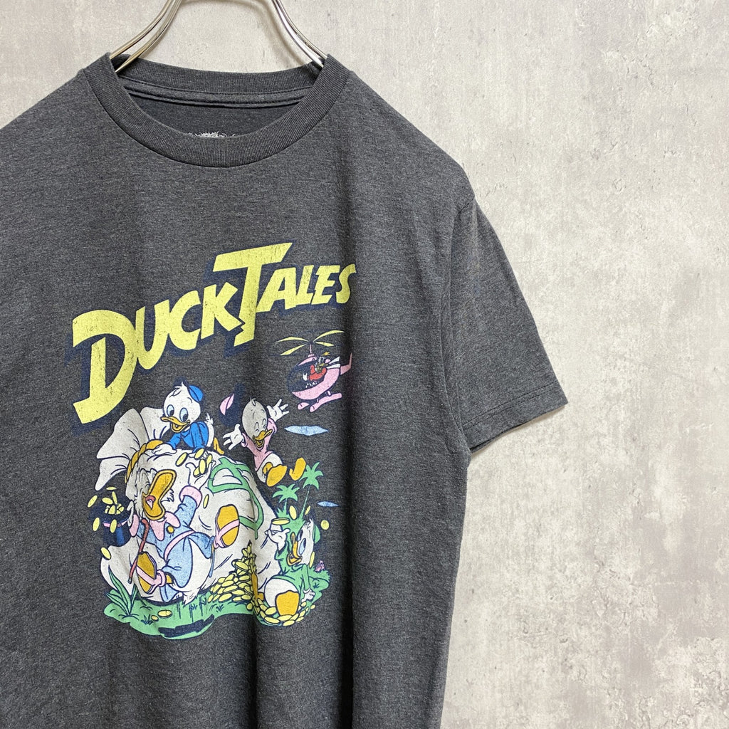 古着 used　Disney　ディズニー　DUCK TALES　半袖オフィシャルプリントTシャツ　グレー　レトロデザイン　Sサイズ