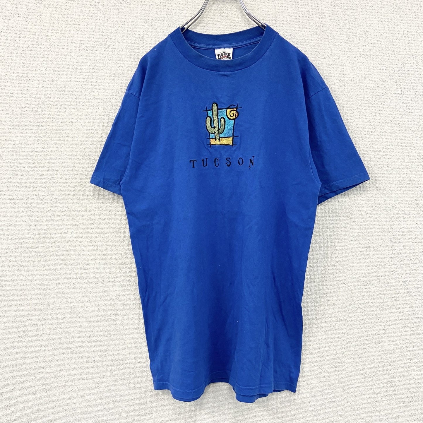 ～00s　TULTEX　タルテックス　半袖Ｔシャツ　刺繍ロゴ　ヴィンテージ　青　ブルー　Lサイズ