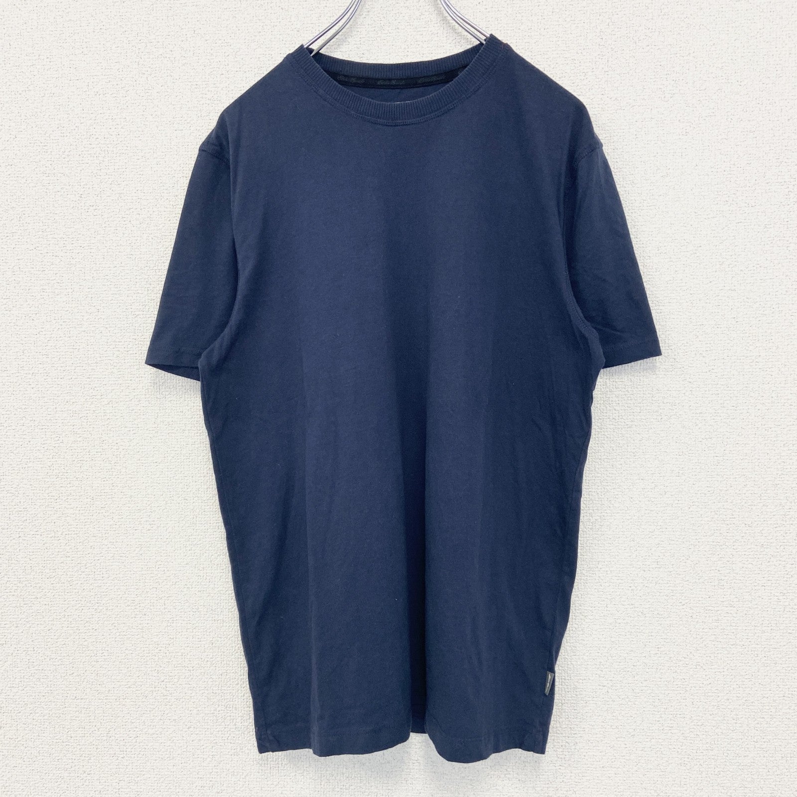 古着 used　Eddie Bauer エディバウアー　半袖無地Tシャツ　クルーネック　シンプル　ノームコア　ネイビー　Mサイズ