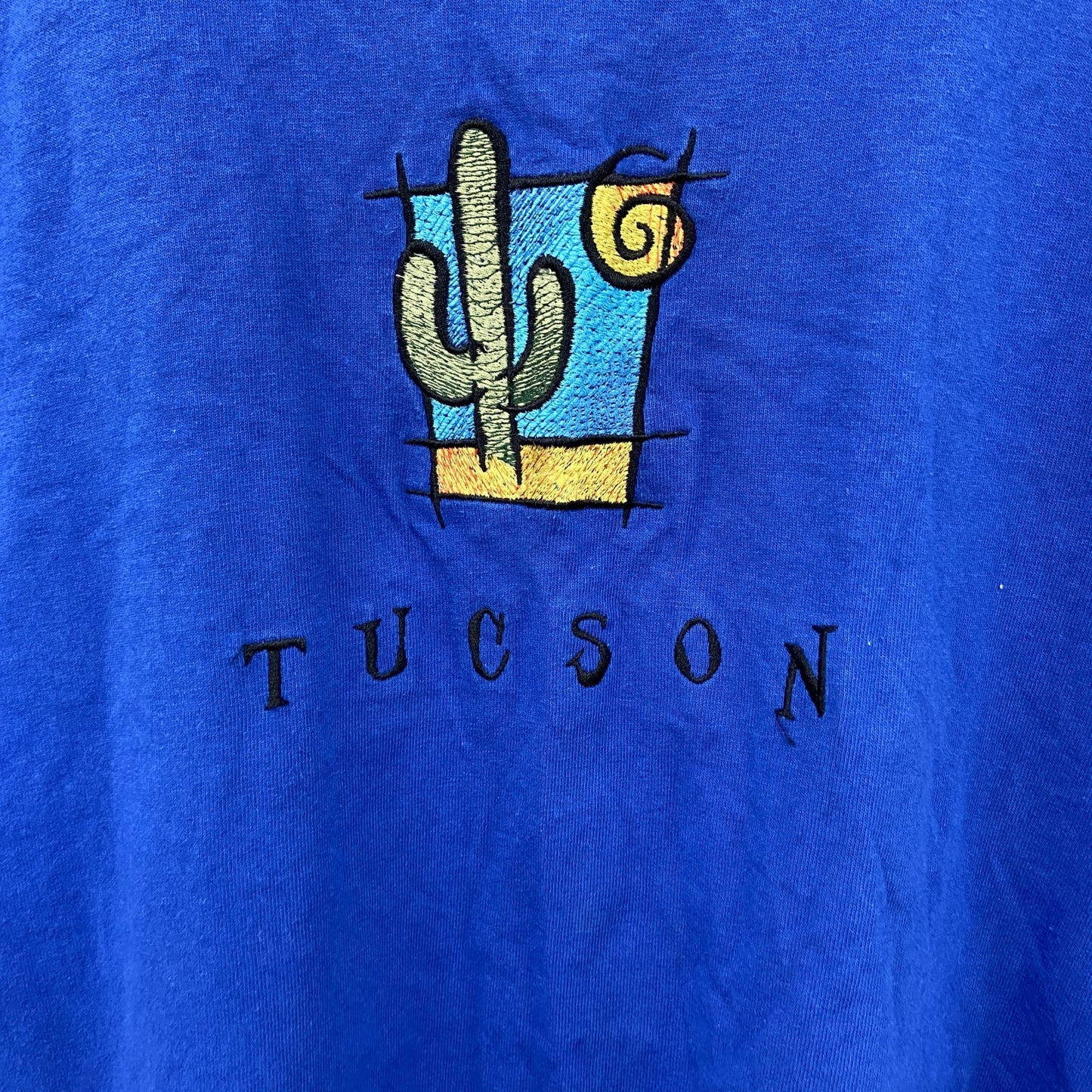 ～00s　TULTEX　タルテックス　半袖Ｔシャツ　刺繍ロゴ　ヴィンテージ　青　ブルー　Lサイズ