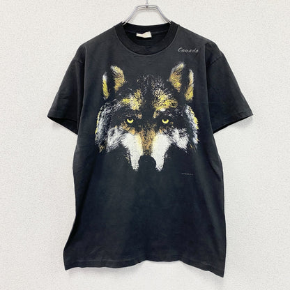 90s　CLASSICS　半袖プリントTシャツ　アニマルT　シングルステッチ　黒　ブラック　Lサイズ
