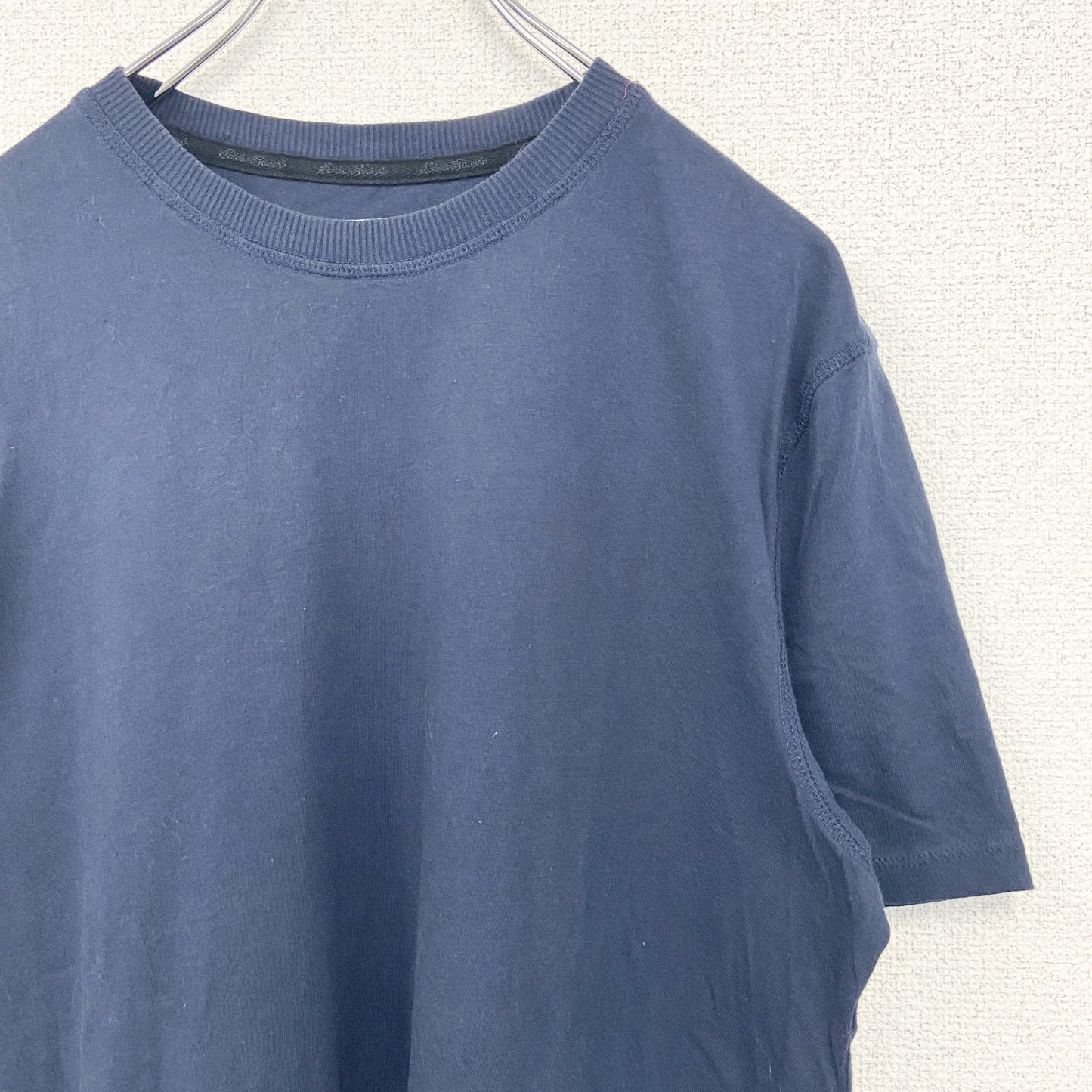 古着 used　Eddie Bauer エディバウアー　半袖無地Tシャツ　クルーネック　シンプル　ノームコア　ネイビー　Mサイズ