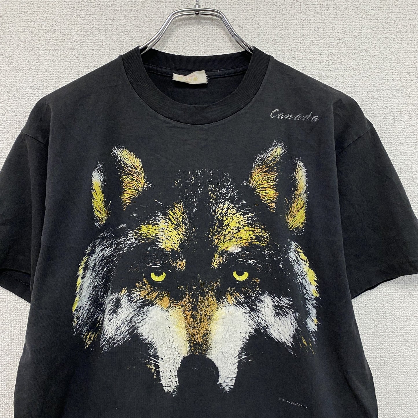 90s　CLASSICS　半袖プリントTシャツ　アニマルT　シングルステッチ　黒　ブラック　Lサイズ