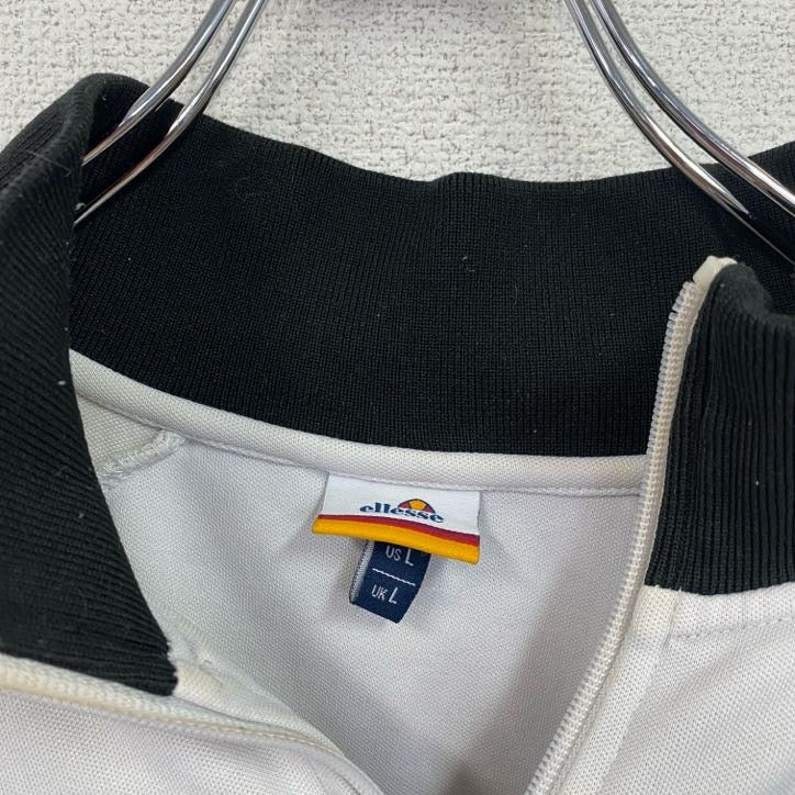 ellesse エレッセ　トラックジャケット/ジャージ　刺繍ロゴ　白　ホワイト　Lサイズ