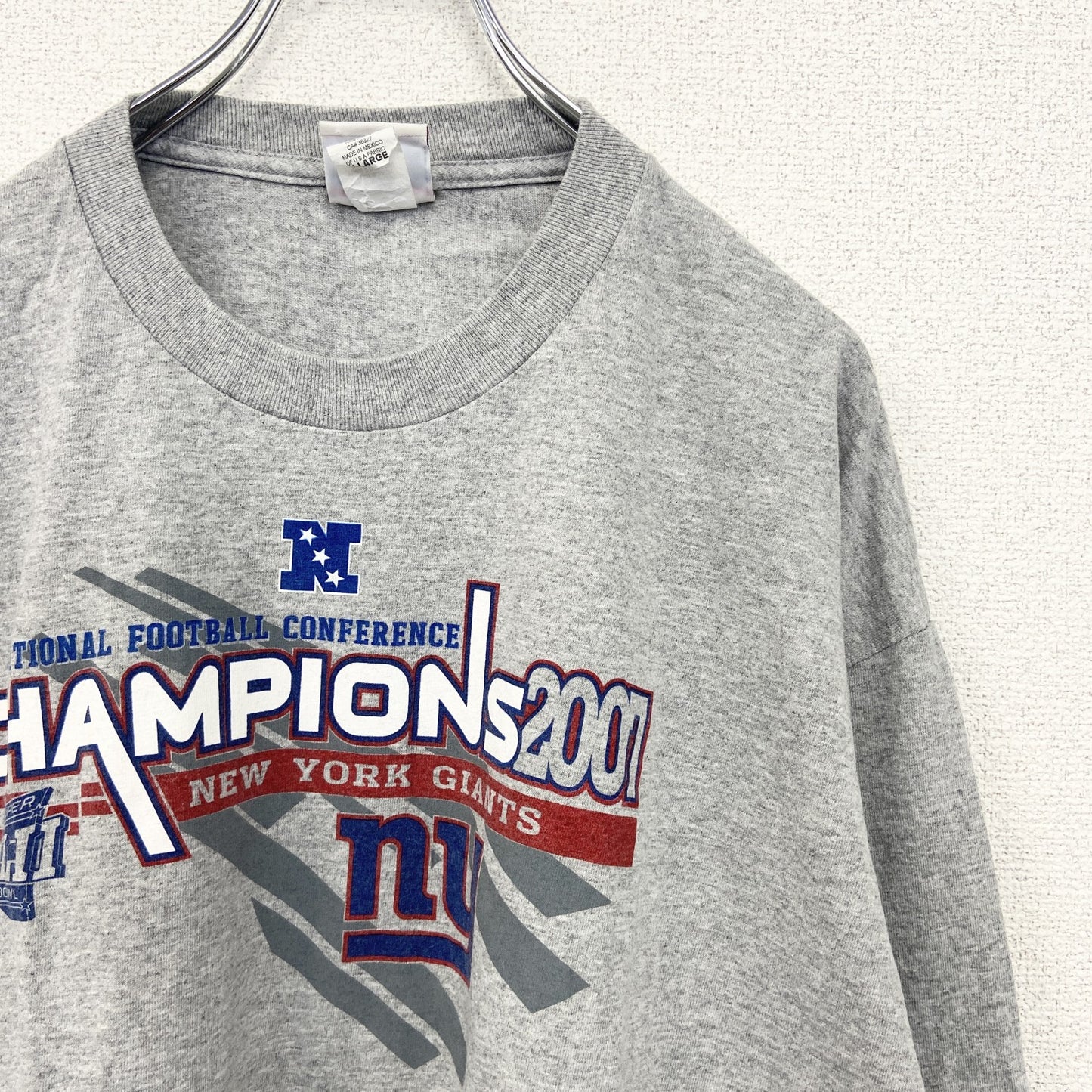 古着 used　NFL　2007　長袖オフィシャルプリントTシャツ　ロンT　アメフト　クルーネック　レトロ　グレー　XLサイズ