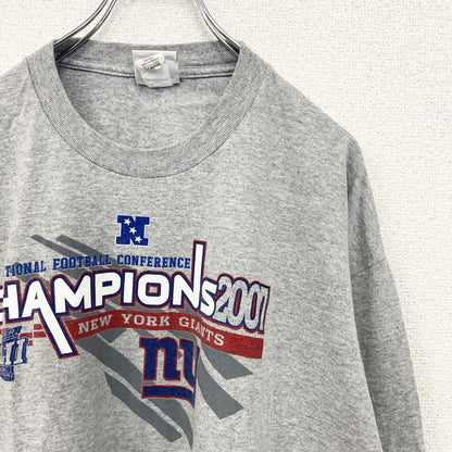 古着 used　NFL　2007　長袖オフィシャルプリントTシャツ　ロンT　アメフト　クルーネック　レトロ　グレー　XLサイズ