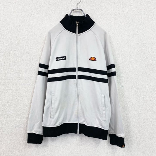ellesse エレッセ　トラックジャケット/ジャージ　刺繍ロゴ　白　ホワイト　Lサイズ
