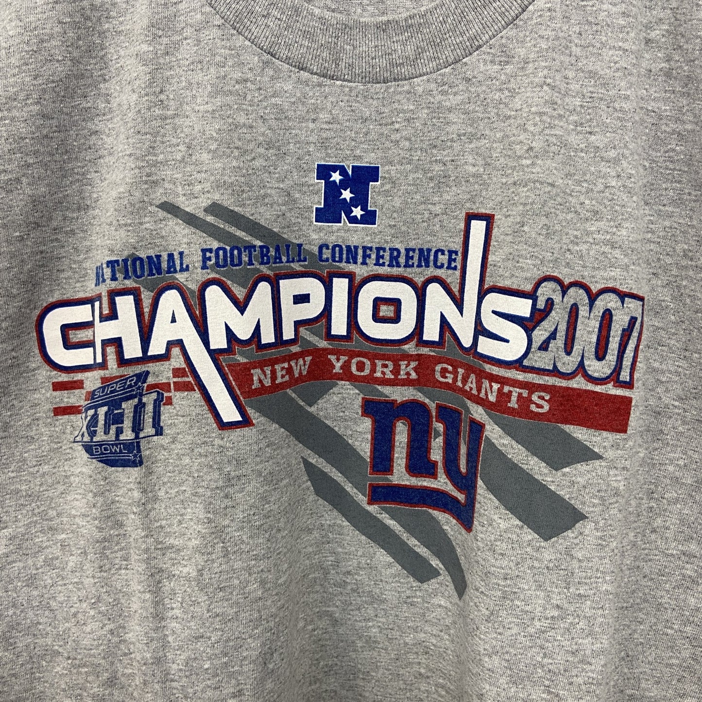 古着 used　NFL　2007　長袖オフィシャルプリントTシャツ　ロンT　アメフト　クルーネック　レトロ　グレー　XLサイズ