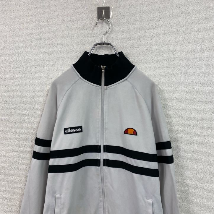 ellesse エレッセ　トラックジャケット/ジャージ　刺繍ロゴ　白　ホワイト　Lサイズ