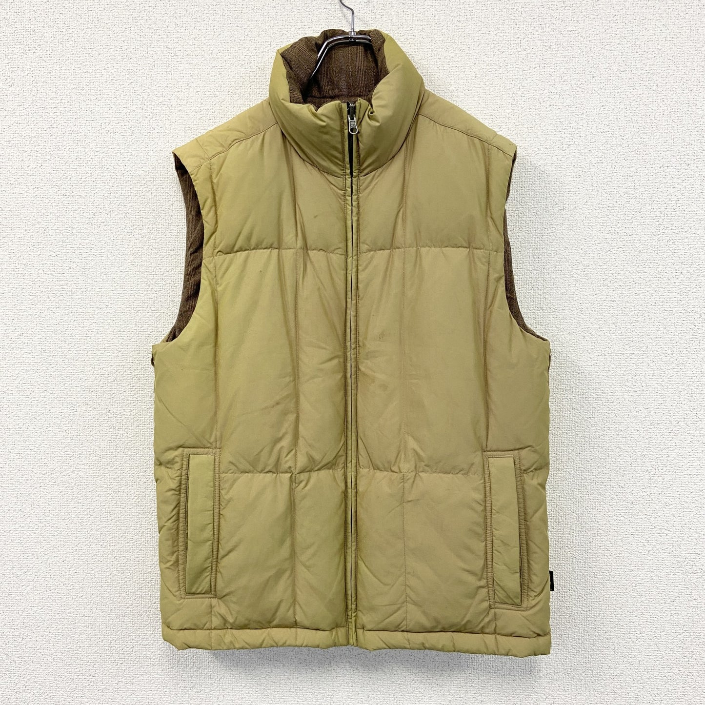Eddie Bauer　エディーバウアー　ダウンフェザージャケット　ダウン85%　リバーシブル　ブラウン　ベージュ　Sサイズ