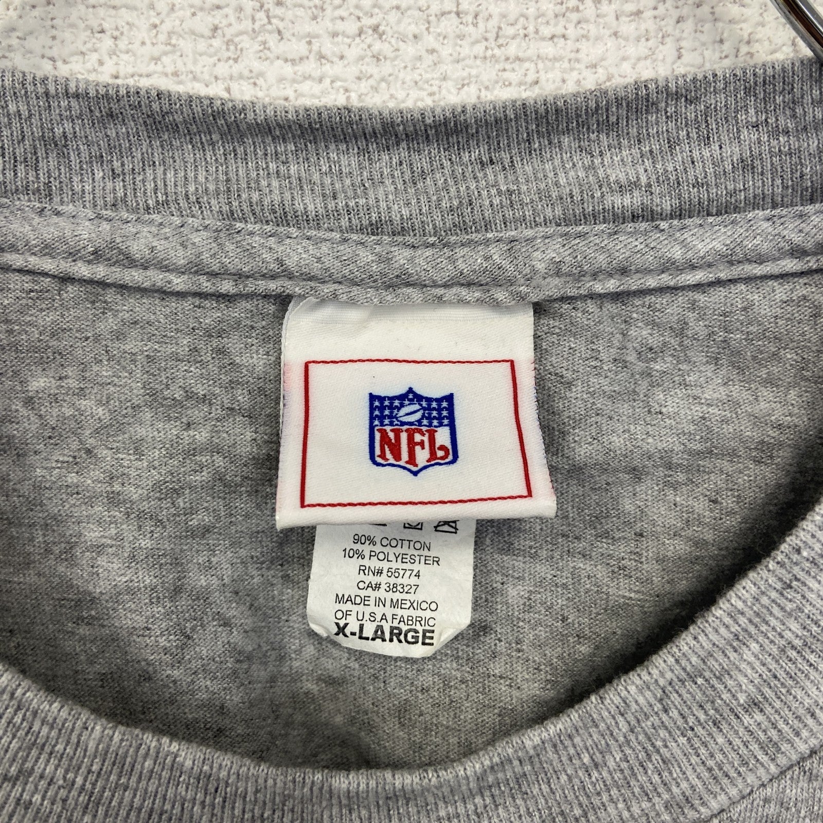 古着 used　NFL　2007　長袖オフィシャルプリントTシャツ　ロンT　アメフト　クルーネック　レトロ　グレー　XLサイズ