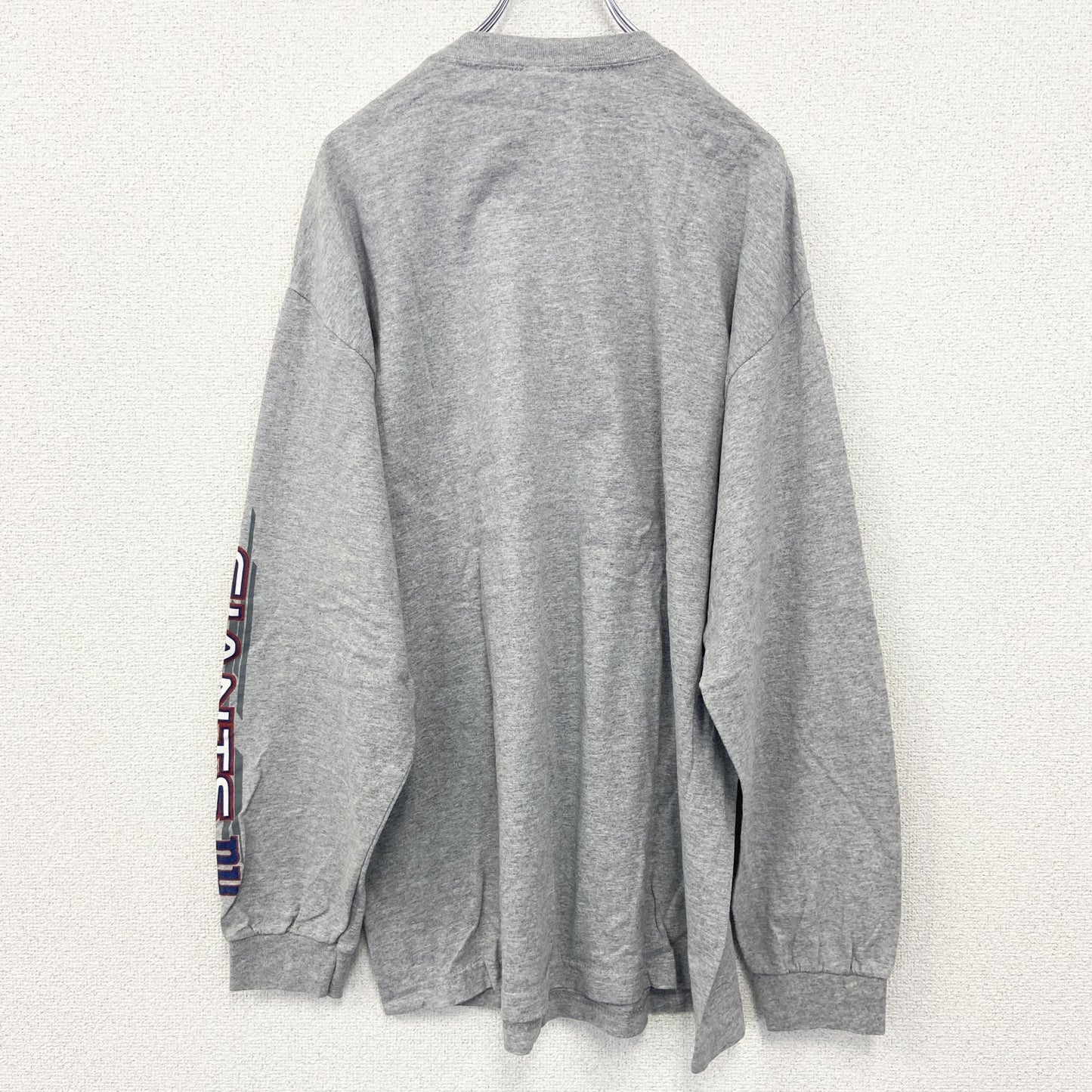古着 used　NFL　2007　長袖オフィシャルプリントTシャツ　ロンT　アメフト　クルーネック　レトロ　グレー　XLサイズ