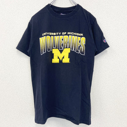 古着 used　champion チャンピオン　半袖カレッジプリントTシャツ　ミシガン州立大学　レトロ　ネイビー　紺　Sサイズ