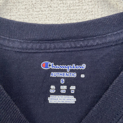 古着 used　champion チャンピオン　半袖カレッジプリントTシャツ　ミシガン州立大学　レトロ　ネイビー　紺　Sサイズ