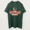 古着 used　champion チャンピオン　半袖カレッジプリントTシャツ　マイアミ大学　テニス　クルーネック　緑　Sサイズ
