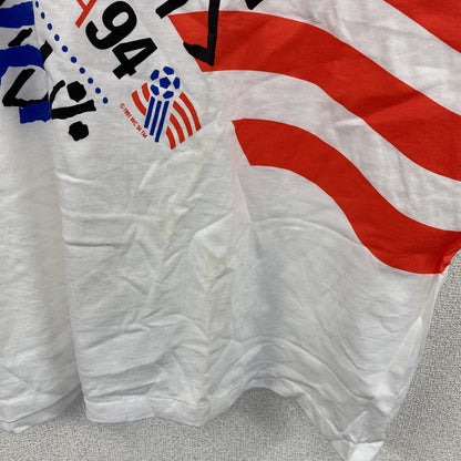 90s　adidas　アディダス　FIFAワールドカップ　半袖Tシャツ　デッドストック　白　ホワイト　XLサイズ　