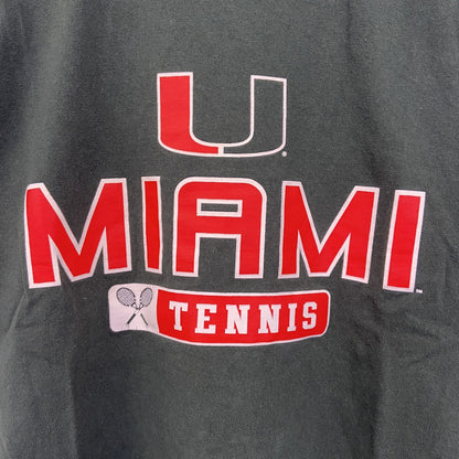 古着 used　champion チャンピオン　半袖カレッジプリントTシャツ　マイアミ大学　テニス　クルーネック　緑　Sサイズ