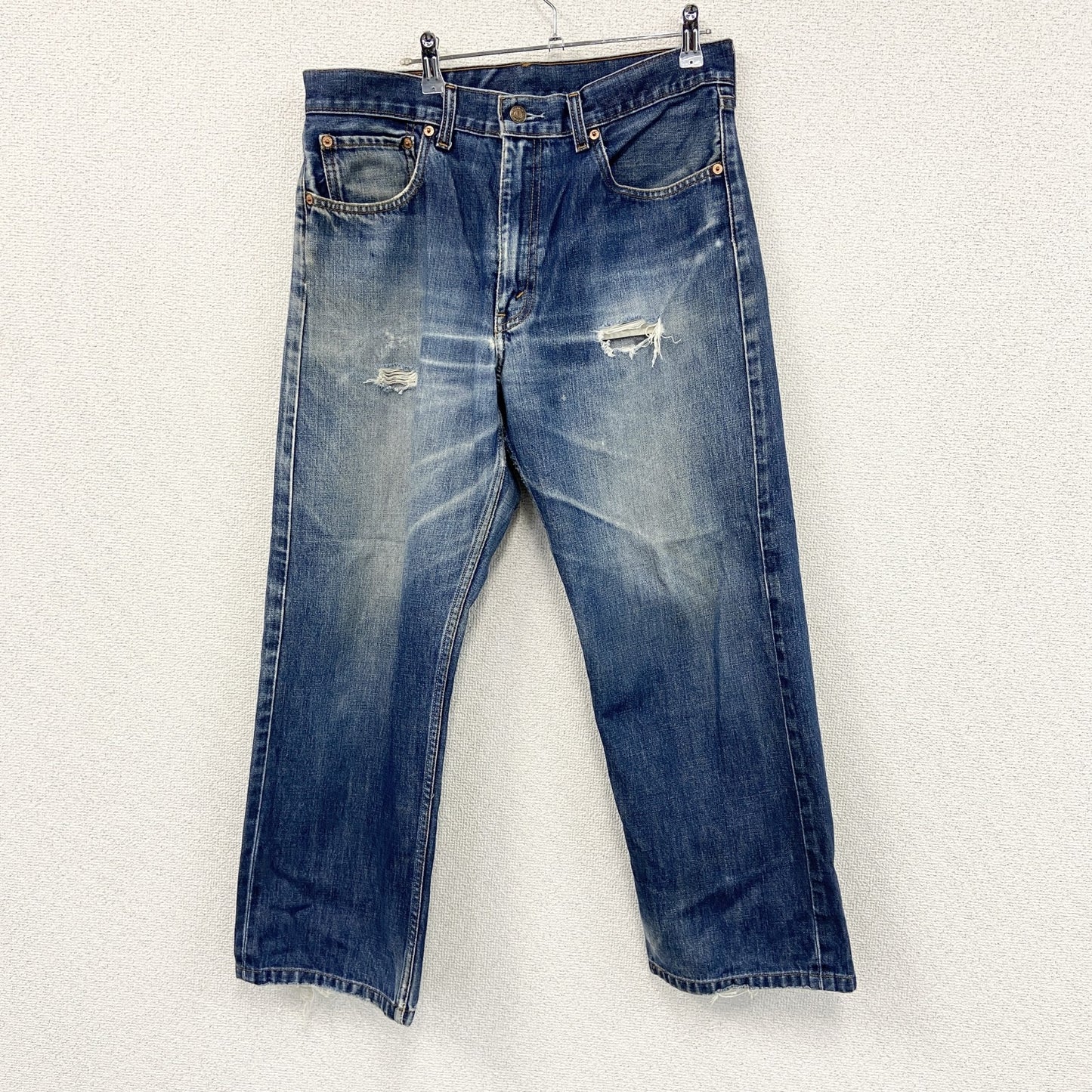 Levi's　リーバイス　512　ダメージデニムパンツ/ジーンズ　縦落ち　フェード　ジップフライ　インディゴ　34サイズ