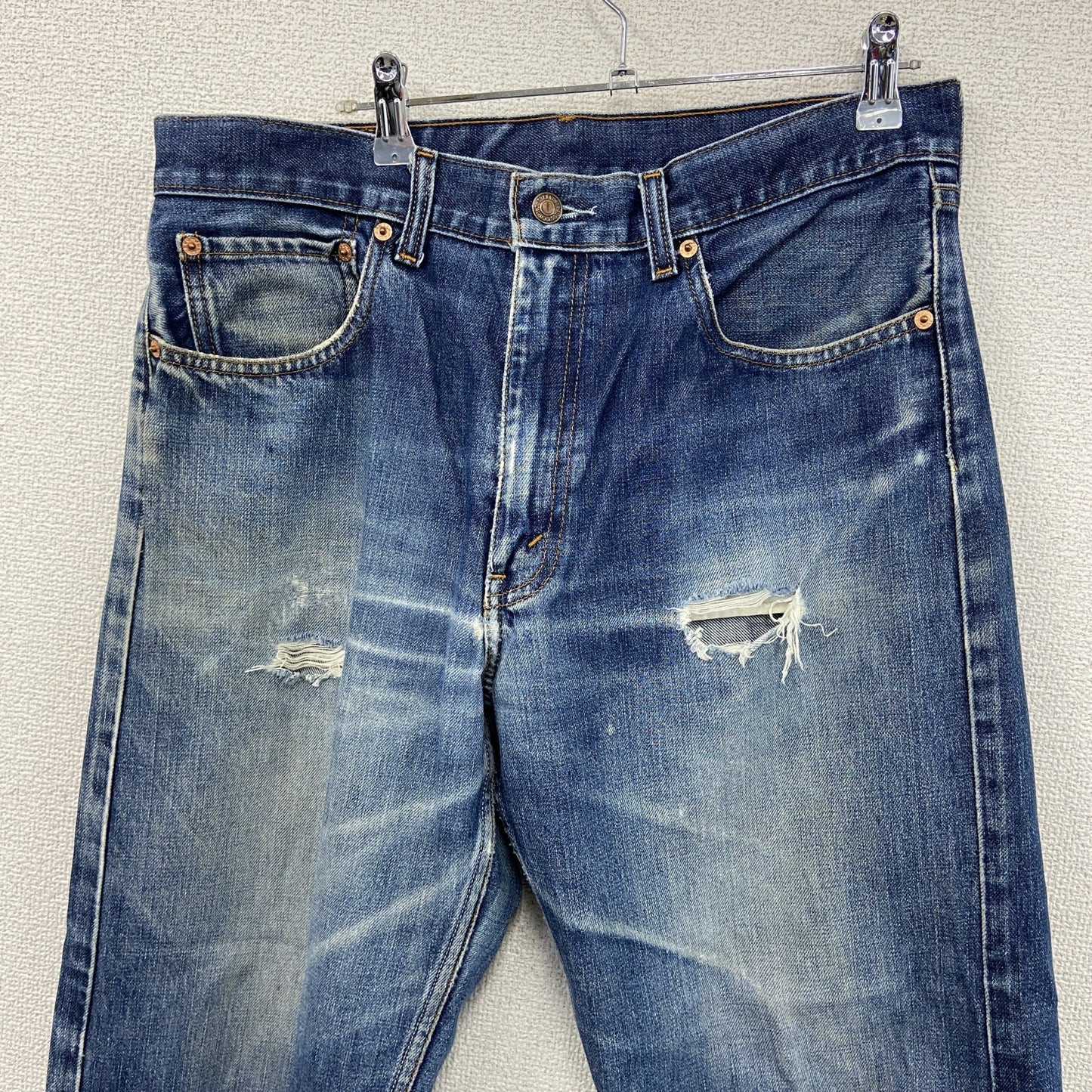 Levi's　リーバイス　512　ダメージデニムパンツ/ジーンズ　縦落ち　フェード　ジップフライ　インディゴ　34サイズ