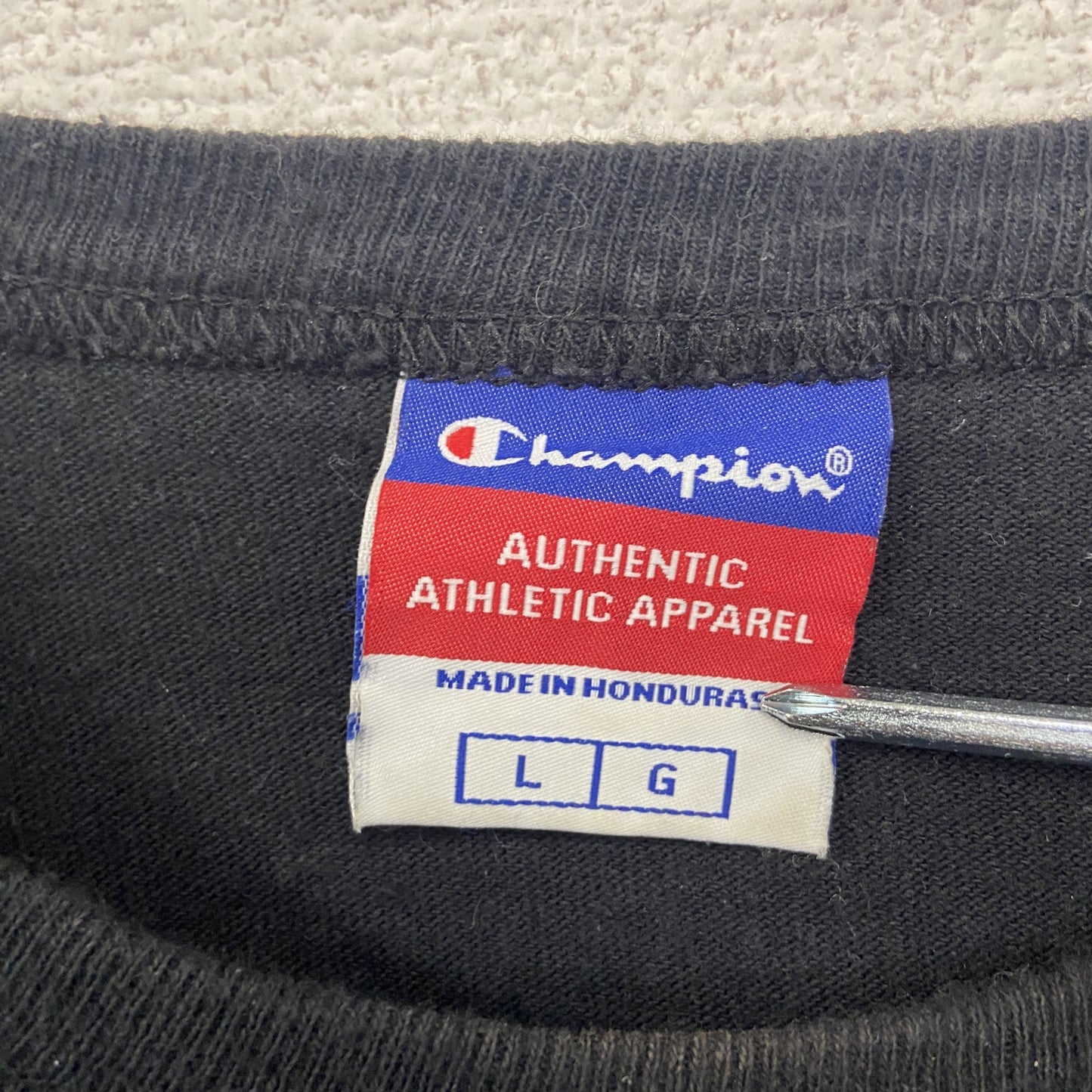 00s　Champion　チャンピオン　半袖プリントTシャツ　ヴィンテージ　コンパス　黒　ブラック　Lサイズ