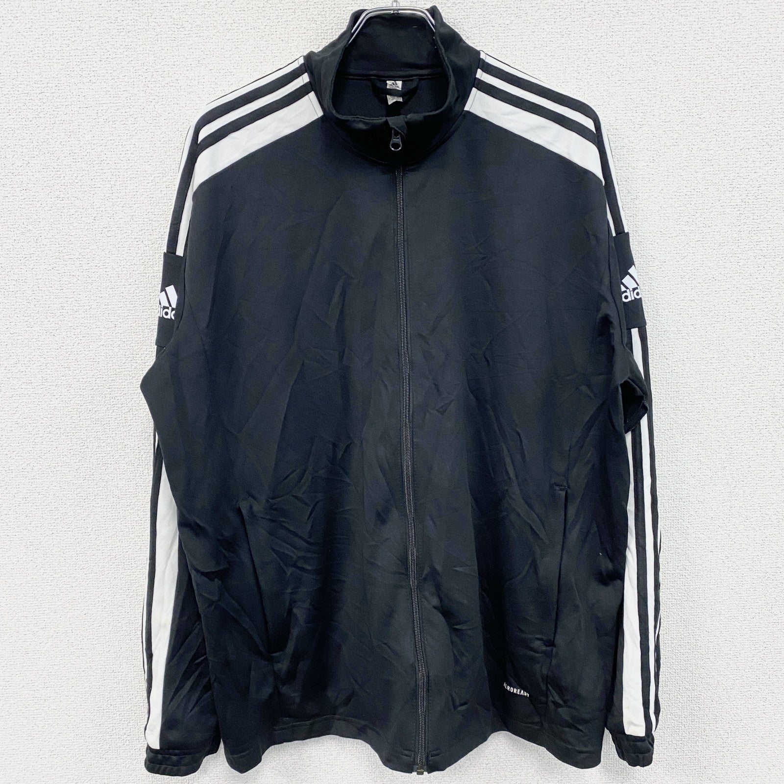 adidas　アディダス　フルジップトラックジャケット/ジャージ　黒　ブラック　XXLサイズ