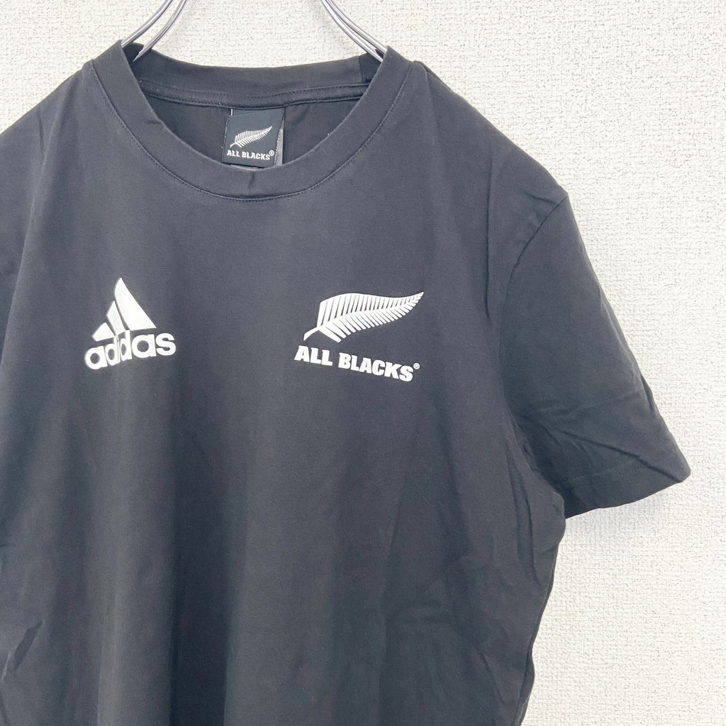 古着 used　adidas アディダス　半袖オフィシャルプリントTシャツ　ニュージーランド　オールブラックス　ラグビー　Sサイズ